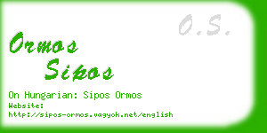 ormos sipos business card